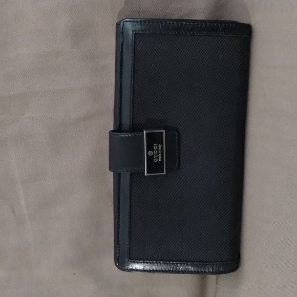 GUCCI BLACK CANVAS & LEATHER LONG SNAP CLOSURE DUAL-OPENING WALLET ~ AUTHENTIC - Picture 2 of 13